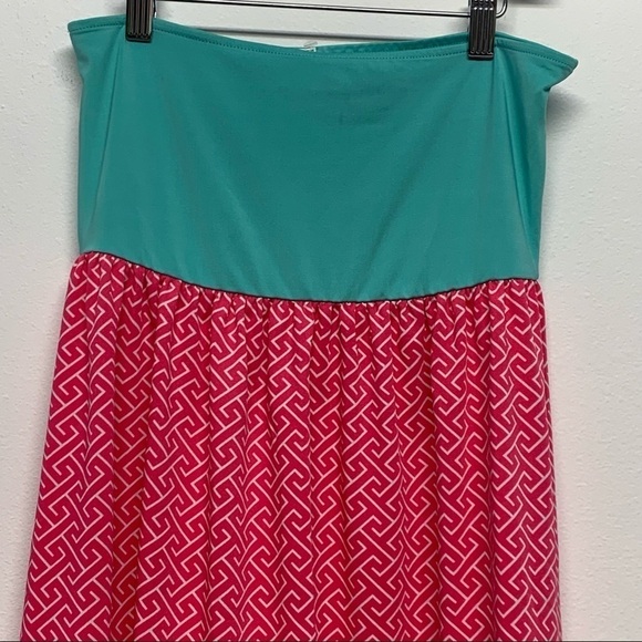 Mainstreet Connection Size S/M Teal Pink White Cover Up Dress NWT - Picture 2 of 11